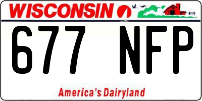 WI license plate 677NFP