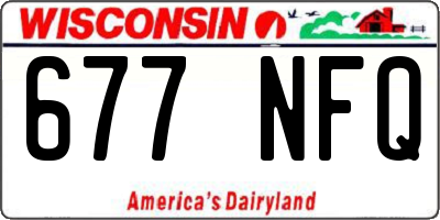 WI license plate 677NFQ
