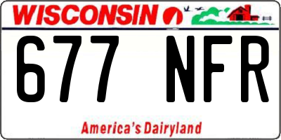 WI license plate 677NFR