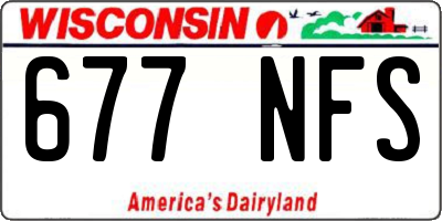 WI license plate 677NFS
