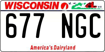 WI license plate 677NGC