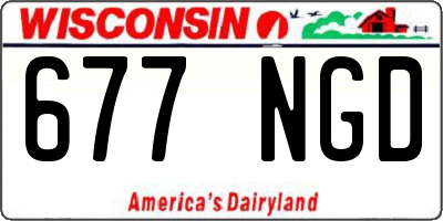 WI license plate 677NGD