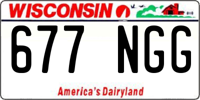 WI license plate 677NGG