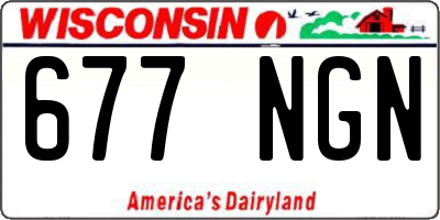 WI license plate 677NGN