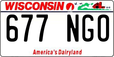 WI license plate 677NGO