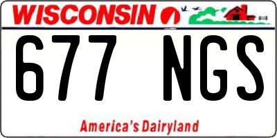 WI license plate 677NGS