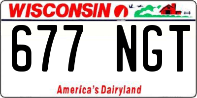WI license plate 677NGT