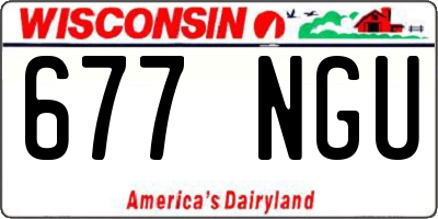 WI license plate 677NGU