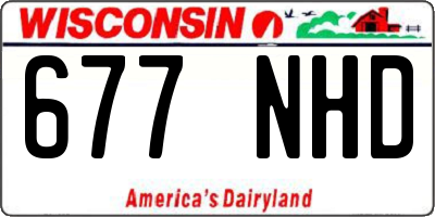 WI license plate 677NHD