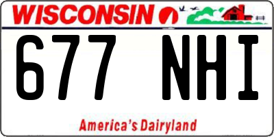 WI license plate 677NHI
