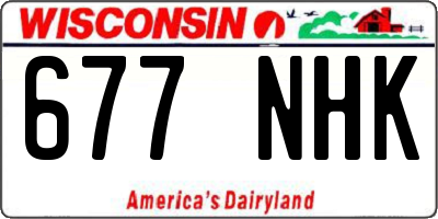 WI license plate 677NHK