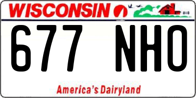 WI license plate 677NHO
