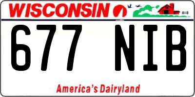 WI license plate 677NIB