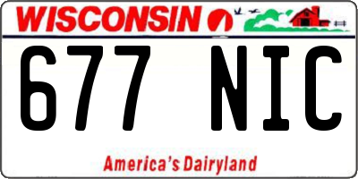 WI license plate 677NIC