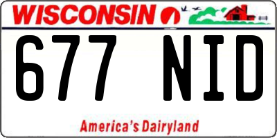 WI license plate 677NID