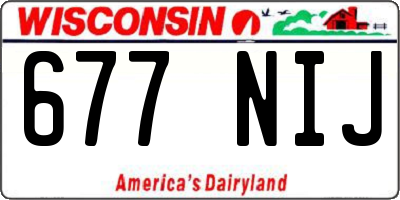 WI license plate 677NIJ
