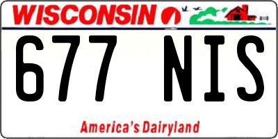 WI license plate 677NIS