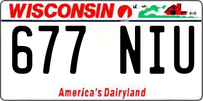 WI license plate 677NIU