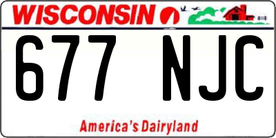 WI license plate 677NJC