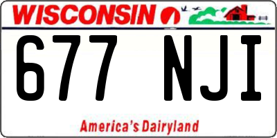 WI license plate 677NJI