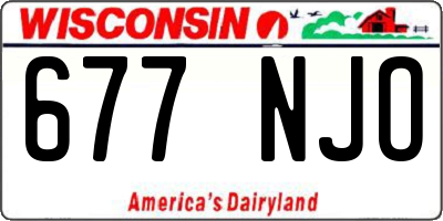 WI license plate 677NJO