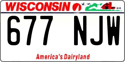 WI license plate 677NJW