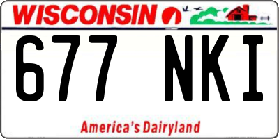 WI license plate 677NKI