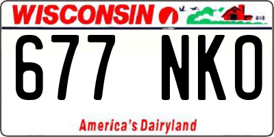WI license plate 677NKO