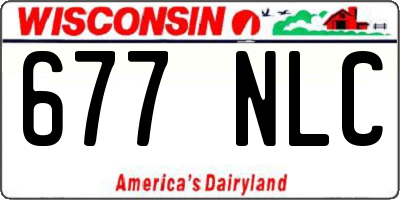 WI license plate 677NLC