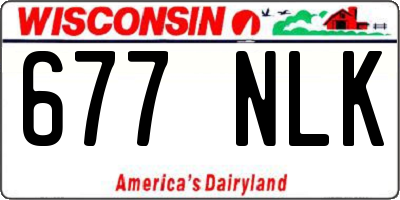 WI license plate 677NLK