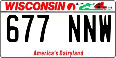 WI license plate 677NNW