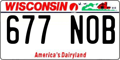 WI license plate 677NOB