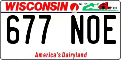 WI license plate 677NOE