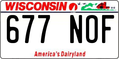 WI license plate 677NOF