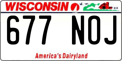 WI license plate 677NOJ