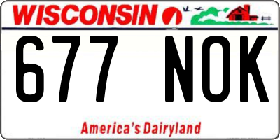 WI license plate 677NOK