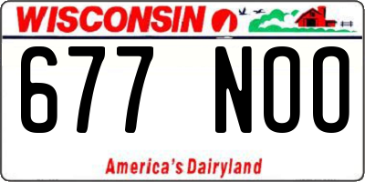WI license plate 677NOO