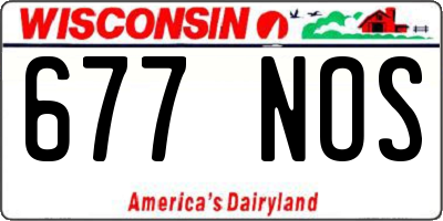 WI license plate 677NOS