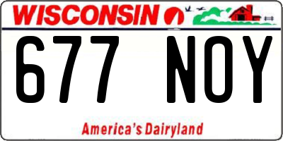 WI license plate 677NOY