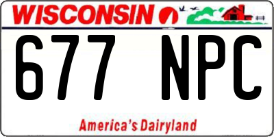 WI license plate 677NPC