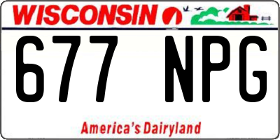 WI license plate 677NPG