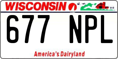 WI license plate 677NPL