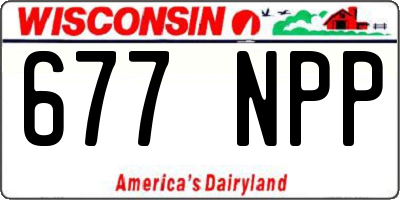 WI license plate 677NPP