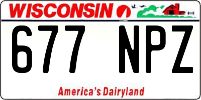 WI license plate 677NPZ
