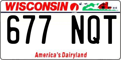 WI license plate 677NQT
