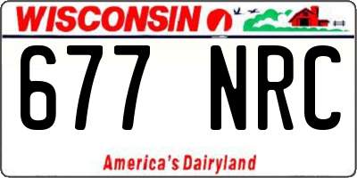 WI license plate 677NRC