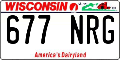 WI license plate 677NRG