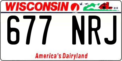 WI license plate 677NRJ