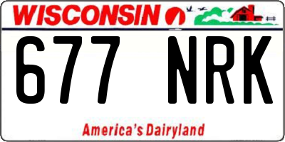WI license plate 677NRK