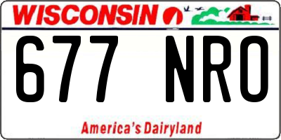 WI license plate 677NRO